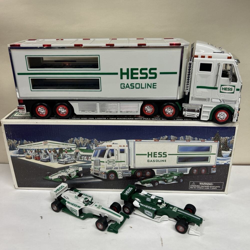 NEW Hess Toy Truck And Racecars Race Cars 2003 Real Head And Tail Lights